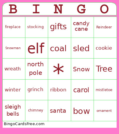 Christmas Bingo Card