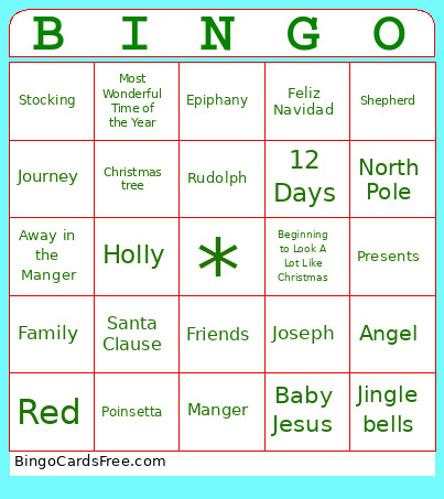 Christmas Bingo Card