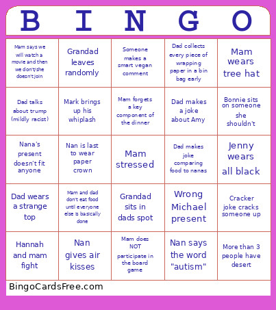 Christmas Bingo Card