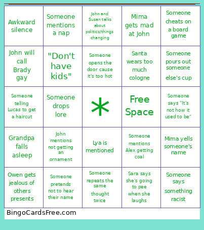 Christmas Bingo Card 2