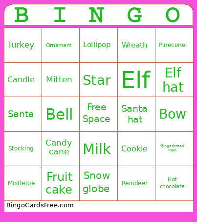 Christmas Bingo Card