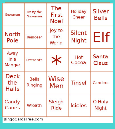 Christmas Bingo Card