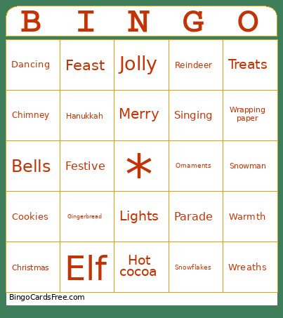 Christmas Bingo Card