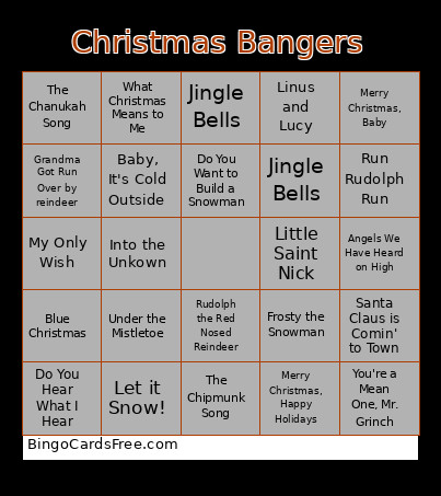 Christmas Bangers Bingo Card