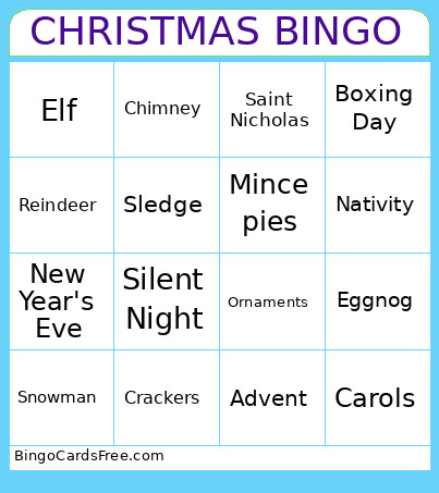 CHRISTMAS Bingo Card