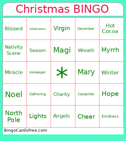 Christmas Bingo Card