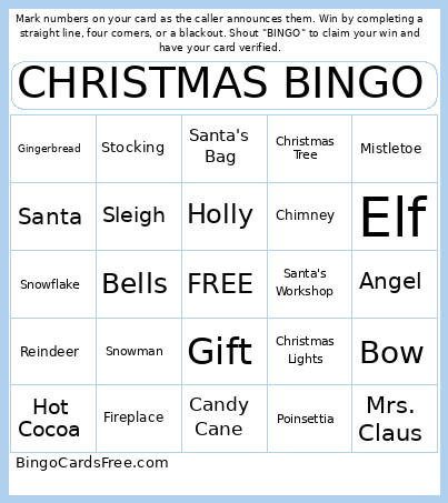 Christmas Bingo Card