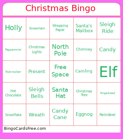 Christmas Bingo Card