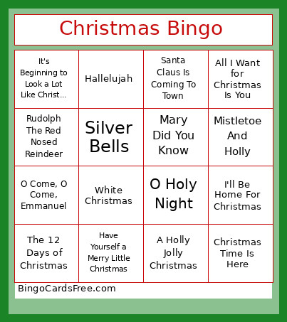 Christmas Bingo Card