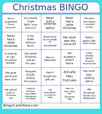 Christmas Bingo Card