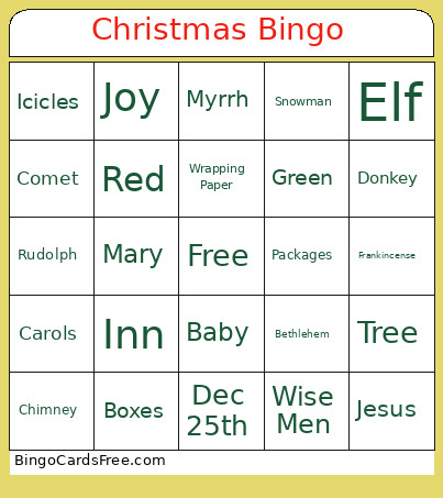 Christmas Bingo Card