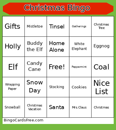 Christmas Bingo Card