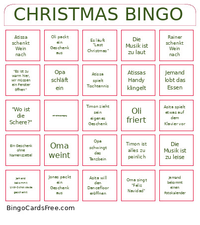 CHRISTMAS Bingo Card 2