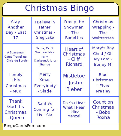 Christmas Bingo Card