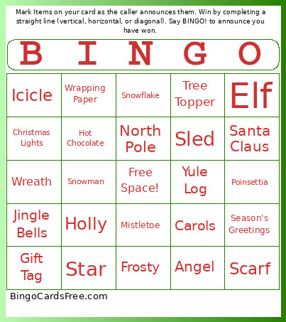 Christmas Bingo Card