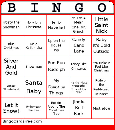 Christmas Bingo Card 2