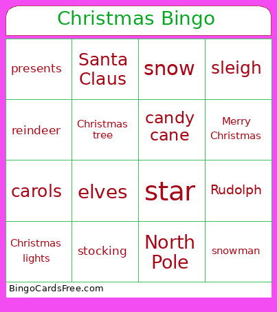 Christmas Bingo Card