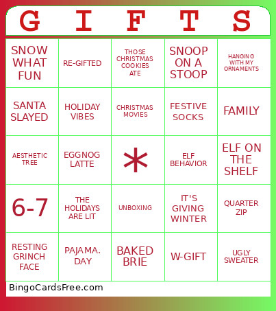 Christmas Bingo Card