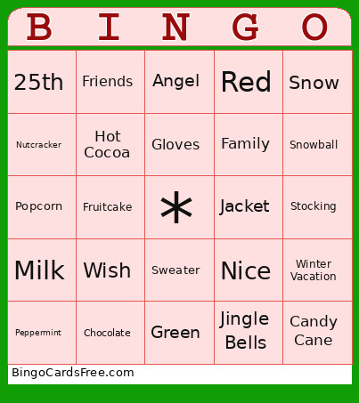 Christmas Bingo Card