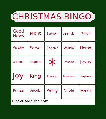 CHRISTMAS Bingo Card