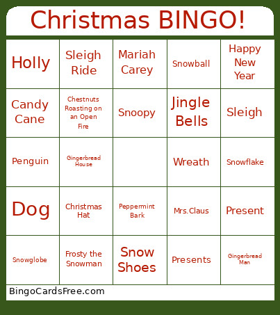 Christmas ! Bingo Card