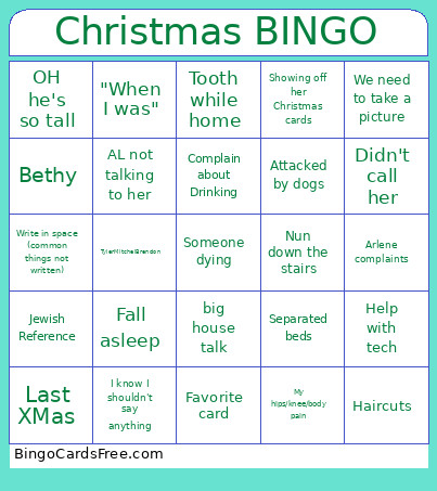 Christmas Bingo Card