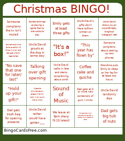 Christmas ! Bingo Card