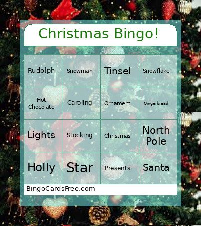 Christmas ! Bingo Card