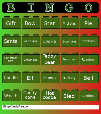 Christmas Bingo Card