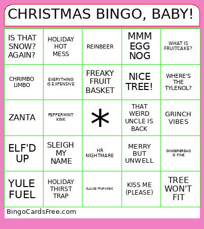 CHRISTMAS , BABY! Bingo Card