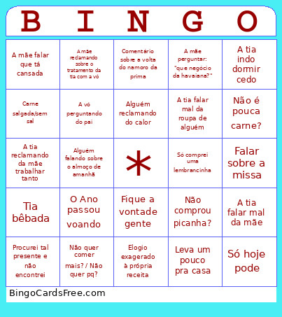 Christmas Bingo Card