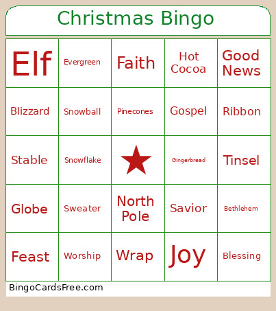 Christmas V3 Bingo Card