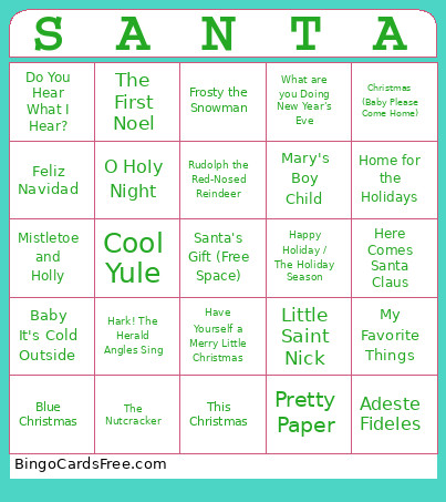 Christmas Classics Bingo Card