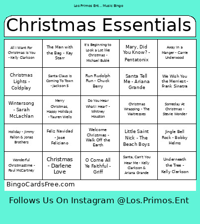 Christmas Essentials Bingo Card