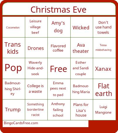 Christmas eve Bingo