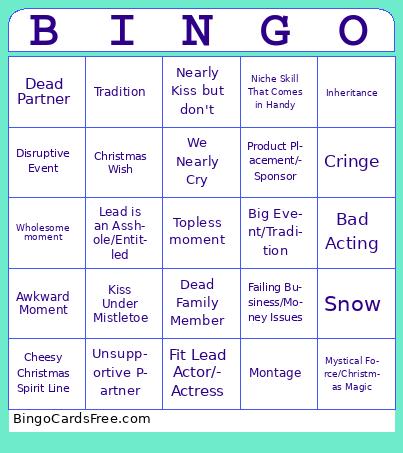 Christmas film bingo