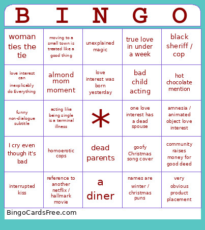 Christmas Movie Bingo Card
