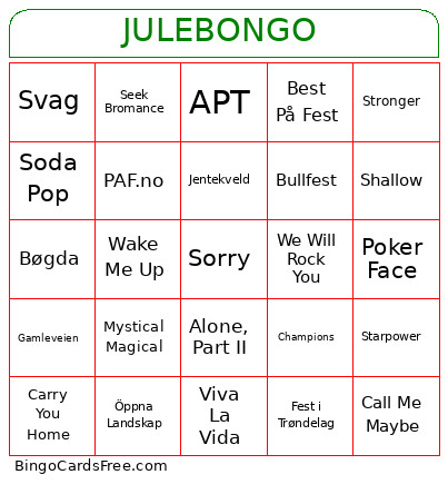 Christmas Movies Bingo Card