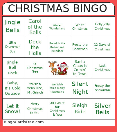 Christmas Music #1 Bingo Card