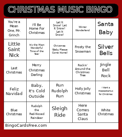 CHRISTMAS MUSIC Bingo Card