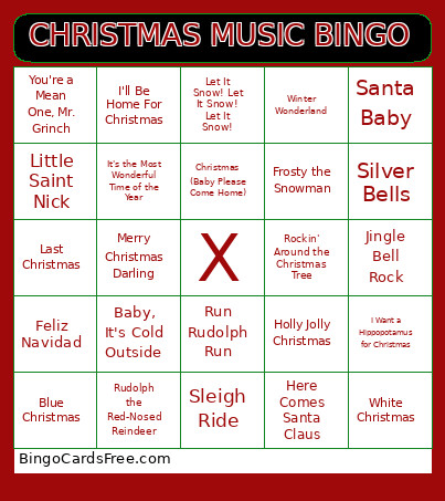 CHRISTMAS MUSIC Bingo Card