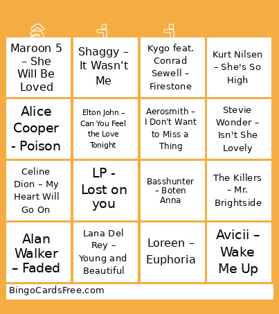 Christmas Music Bingo Card