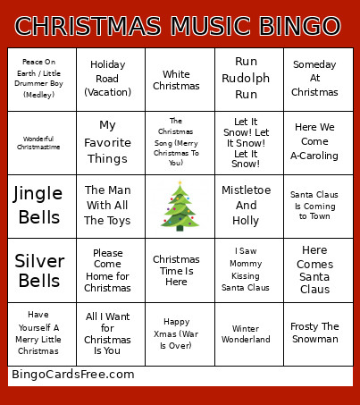 CHRISTMAS MUSIC Bingo Card 2