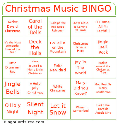 Christmas Music Bingo Card 2
