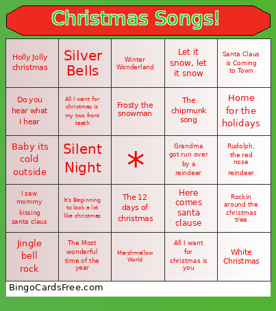 Christmas Songs! Bingo Card