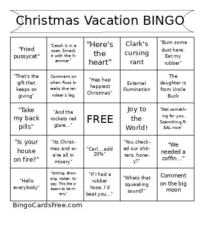 Christmas Vacation BINGO