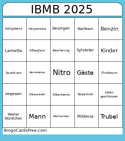 Christmasparty Bingo Card