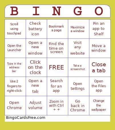 Chromebook Bingo