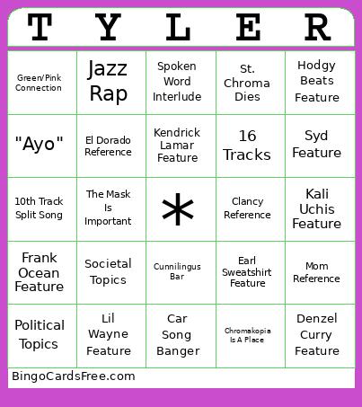 Chromokopia Predictions Bingo Card
