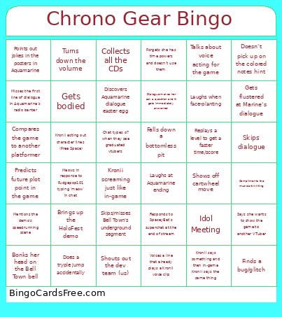 Chrono Gear Bingo